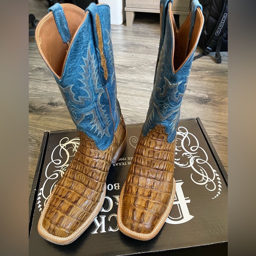 Alligator Square Toe Cowboy Boots.
